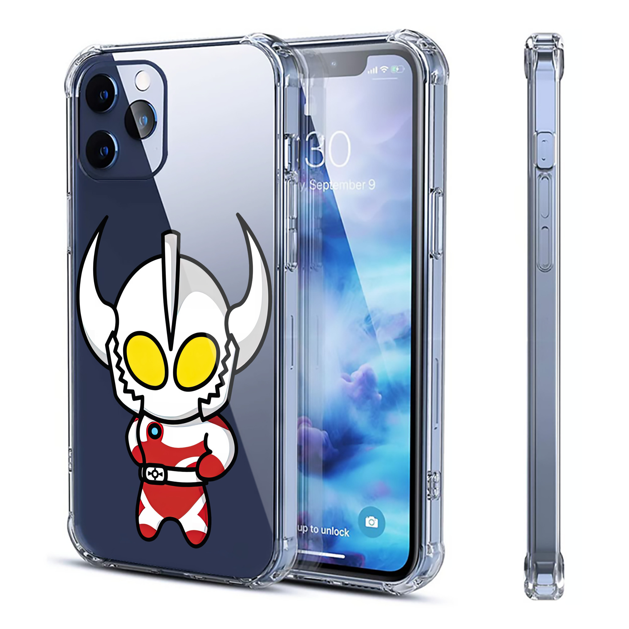 （画像用） ウルトラマン Ultraman 【iPhone 12シリーズ対応】透明スマホケース（クリアソフトケース）